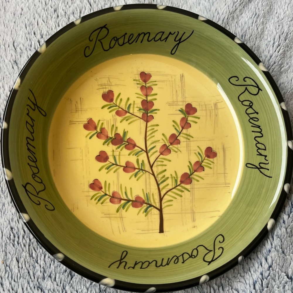 CERTIFIED INTERNATIONAL - CULINARY HERBS - ROSEMARY- 9 3/8" SALAD PASTA BOWL